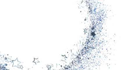 Elegant silver glitter stars on white background. Perfect for cards, invitations, and more.