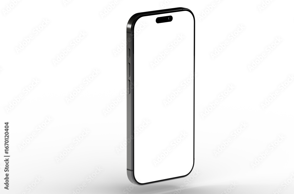Poster high-quality image of a modern smartphone with a blank screen, perfect for app presentations or webs