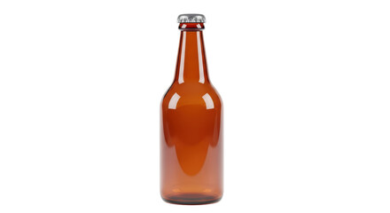 Isolated Empty Brown Beer Bottle