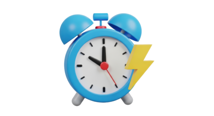 Isolated Alarm Clock with Lightning Bolt