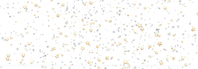 Beautiful seamless pattern with gold and silver stars. Perfect for holiday cards, invitations, and more.