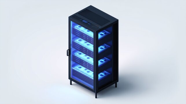 Server rack isometric graphic