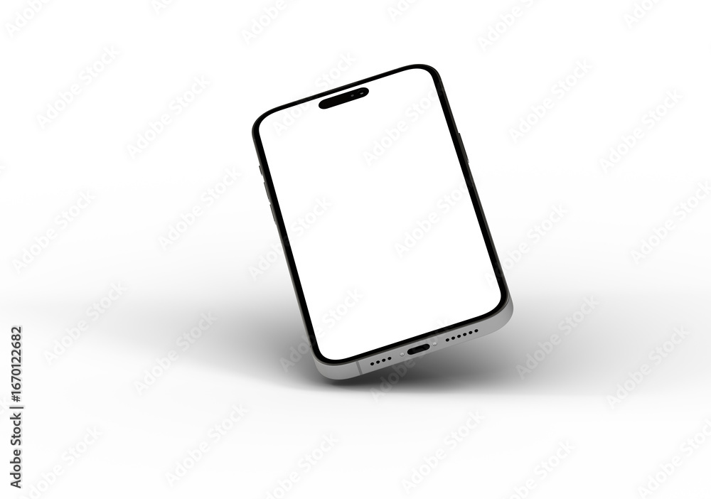Poster clean image of a smartphone with blank screen, ideal for app presentations or website mockups.