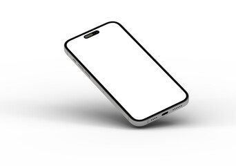 High-quality image of a modern smartphone with a blank screen, perfect for app presentations or website mockups.