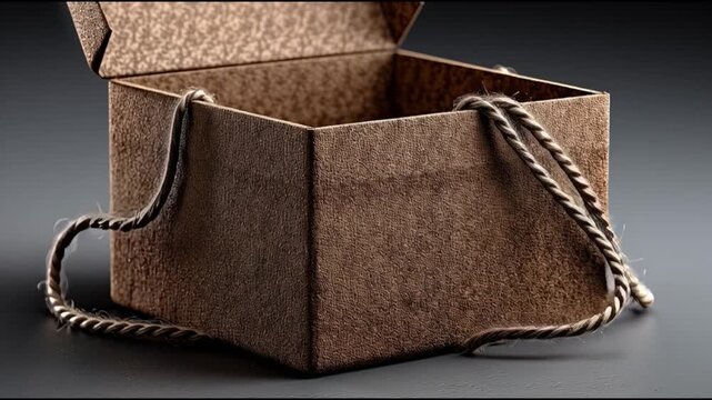 Vintage wooden box with twine