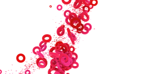 Download this high-resolution abstract background image of red rings falling on white. Perfect for websites, presentatio