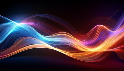 abstract vibrant light flow with colorful swirls and dynamic energy in a dark background creating a luminous effect
