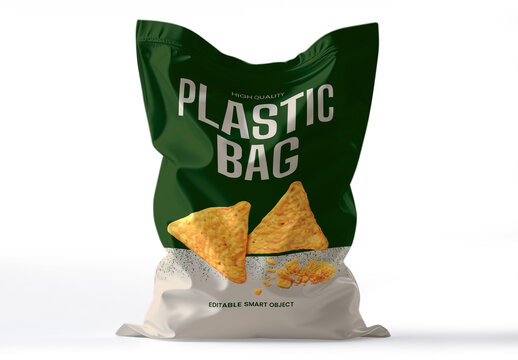 Plastic Potato Chips Bag Mockup