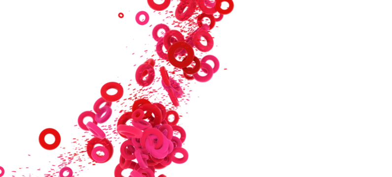 Download this high-resolution abstract background image of red rings falling on white. Perfect for websites, presentatio