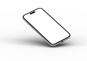 High-quality photo of a modern smartphone with a blank screen, perfect for app presentations or website mockups.