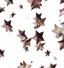 Obraz premium Sparkling rose gold stars on white. Perfect for holidays, celebrations, and more!