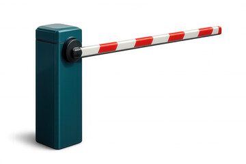 Transparent boom barrier blocking entry, preventing unauthorized access with security control mechanism for protected perimeters