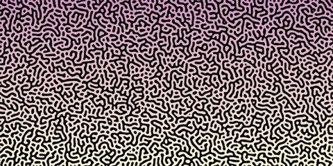 Abstract Reaction-diffusion Turing pattern natural texture white and pink gradient color scheme. Linear design with biological algorithm psychedelic background. Reaction-diffusion or truing patter