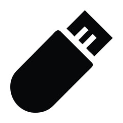Usb Flash Drive Icon Black Silhouette
