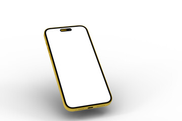 High-quality image of a golden smartphone with a blank screen, perfect for app presentations or mobile device marketing.