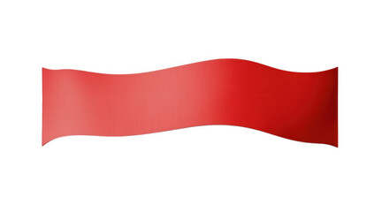 Obraz premium Wavy red ribbon banner isolated on transparent background for decoration