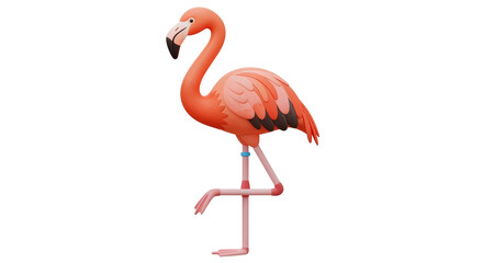 Isolated Pink Flamingo