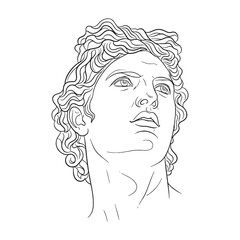 Prophecy Apollo Line Art – Oracle Vector Illustration Celestial God Drawing – Apollo Drawing – Line Art Drawing of Apollo – Apollo Icon – Greek God Vector