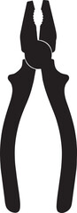 Pliers silhouette vector, editable EPS, perfect for repair, construction, and DIY projects.