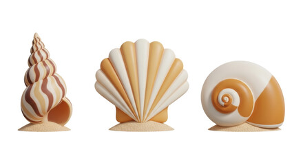 Isolated Collection of Seashells