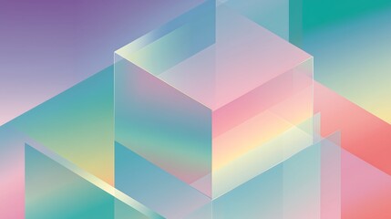 Geometric cube with gradient colors