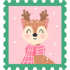 Christmas Reindeer Stamps Clipart
