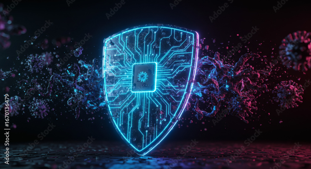 Aufkleber cybersecurity concept shielding digital assets with advanced technology