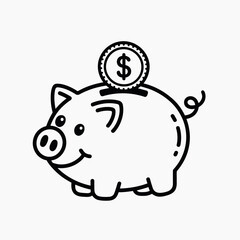 piggy bank on white background