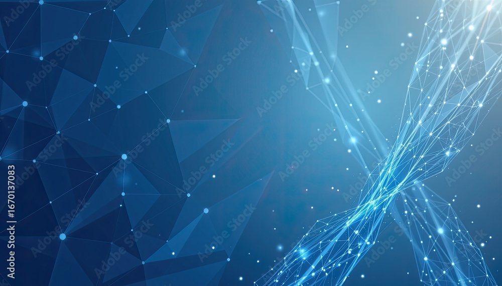 Aufkleber abstract geometric background with blue tones and digital lines for technology or science concepts