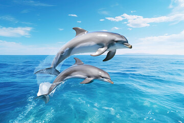 Dolphins jumping animal wildlife nature remix