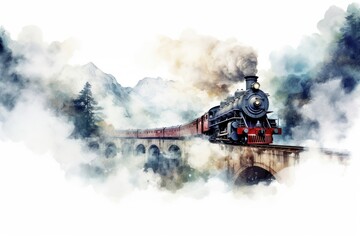 Obraz premium Train locomotive vehicle railway.