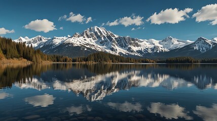 mountain reflection in lake