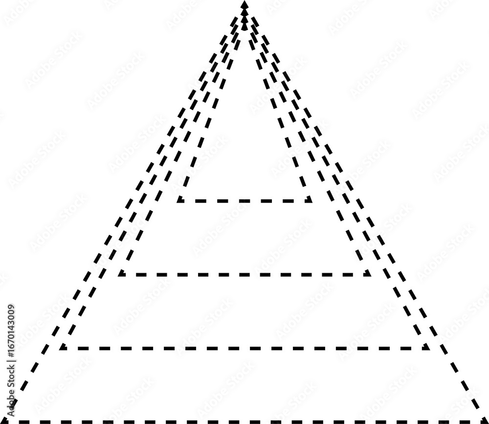 Poster set of triangle dashed line. graphic elements