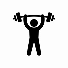 Silhouette of a person lifting a barbell overhead in a gym