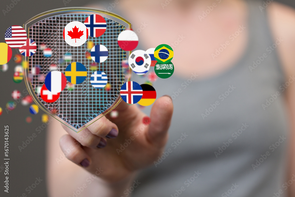 Poster secure your global data with advanced cybersecurity solutions. protect your international business.