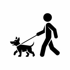 Person walking a dog on a leash icon