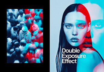 Double Exposure Poster Effect Mockup
