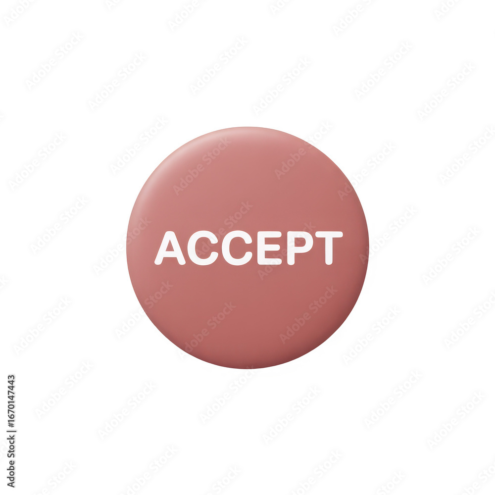 Fototapete round pink button with 