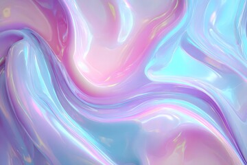 Obraz premium Holographic liquid background with swirling pink and blue colors. The texture is seamless,