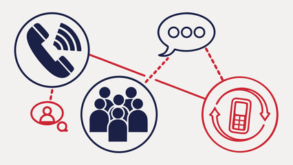 Communication Network Icon Illustration.