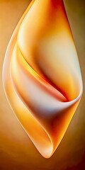 Abstract swirling organic shape with warm golden and orange hues and soft lighting