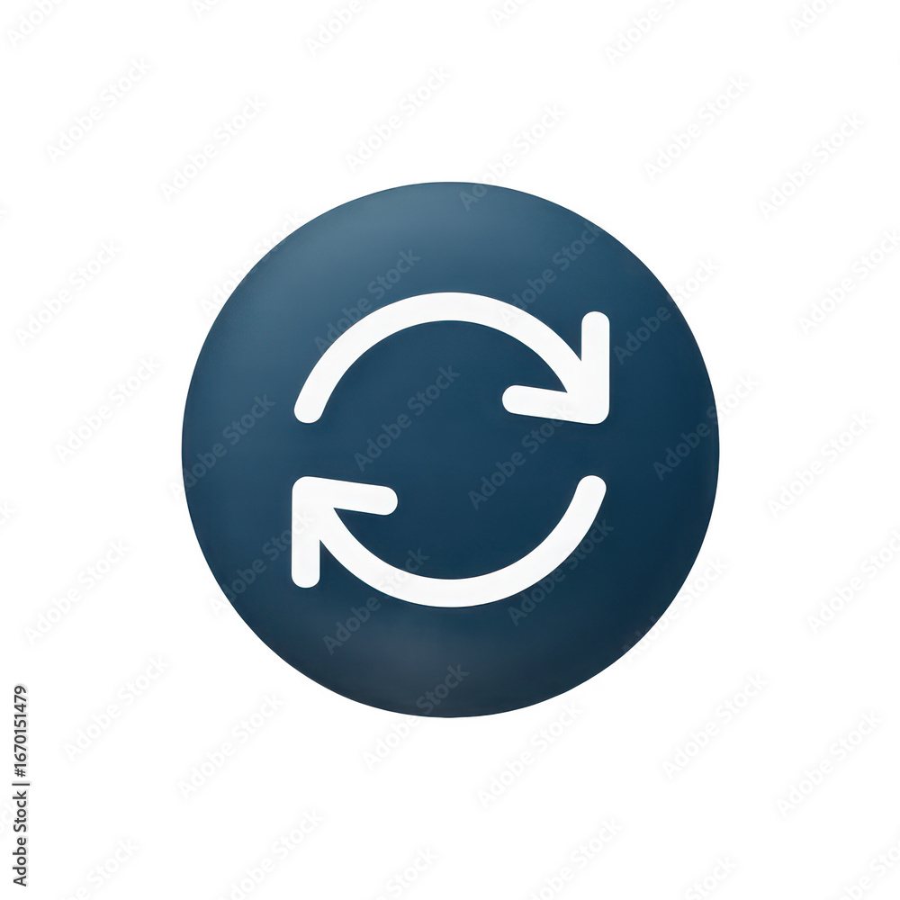 Fototapete modern refresh cycle icon symbol with circular arrows indicating repetition and renewal for digital 