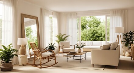 Bright and airy living room with natural light and comfortable seating