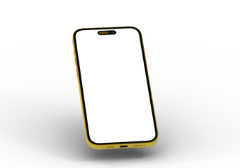 High-quality image of a gold smartphone with a blank screen, perfect for app presentations or website mockups.