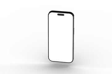 High-quality image of a black smartphone mockup with a blank screen, perfect for app presentations or website designs.  Download now!