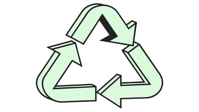 Recycling symbol 3D arrows eco-friendly sustainability icon green arrows recycle sign environmental protection circular economy waste management go green eco-design sustainable living recycling logo .
