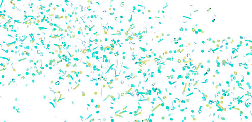 Festive confetti background with teal and gold accents, perfect for party invitations, celebrations, and more.