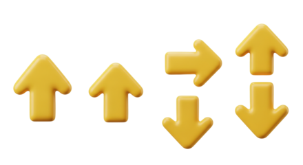 Isolated yellow arrow set