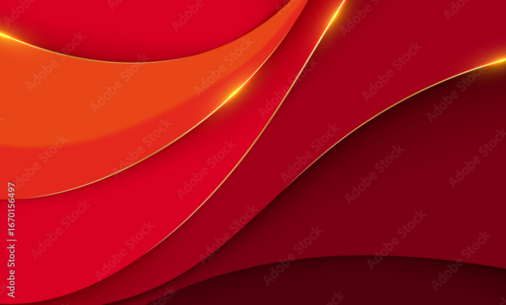 Poster red abstract background with dynamic waves and modern digital design illustration