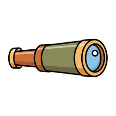 Antique spyglass a vintage nautical telescope for explorers illustrating adventure and exploration against a white backdrop perfect for historical documentaries.